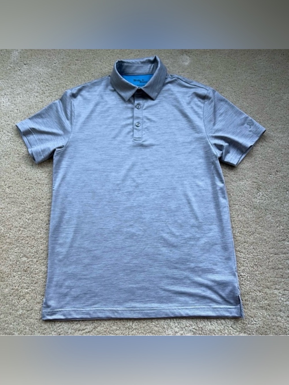Birdie Bound Men’s Heathered Gray Golf Polo Shirt - Size S - EUC - Stretch